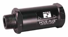 Minimize Hose Whip Pressure Release Verification HOZE-FUZE for Broken Hose or Plastic Tubing Automatically reduces flow to minimize hose whip upon sensing a broken hose/tube Simple installation Reset