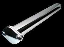 DUMP Our chrome Dump tube has a straight through design without any silencing material and is recommended for nonfunctional use only. Dump tube measures 16 in length and has a 2 inlet and outlet.