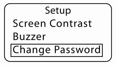 5.6.9 Changing the Password A four digit, numerical password is required to enter the Setup Mode. The default password is 0000. Follow the instructions below to customize the password: 1.