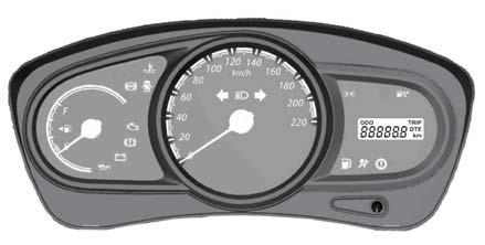 C D E Tachometer Fuel gauge