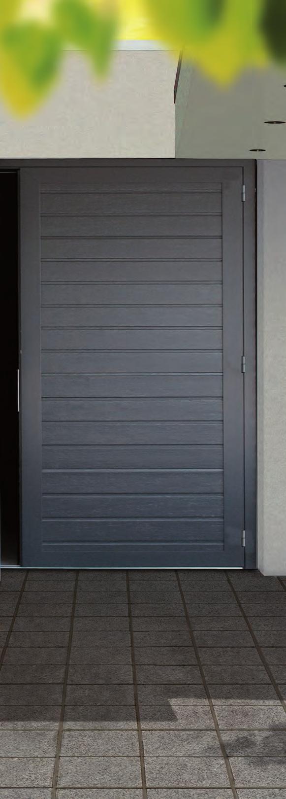 DuoPort Patterns for 2-leaf side doors, garage door type iso 45 Horizontal rib Traffic white,