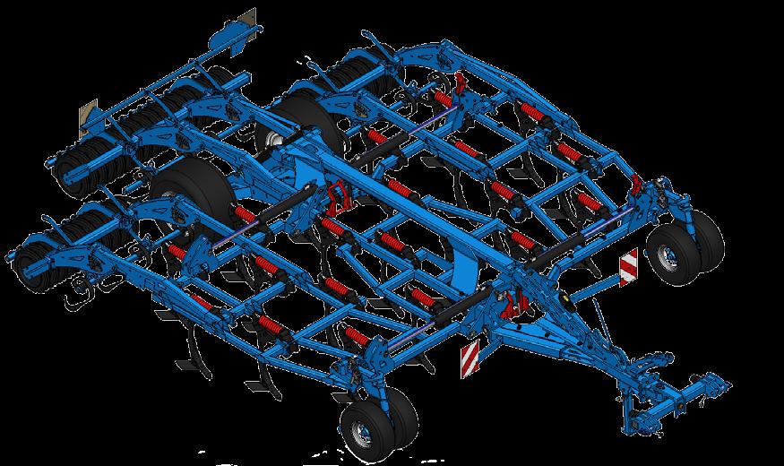 better wing support 2 integrated parking stands Hitched to the tractor link arms with an anti-rotation shaft Double