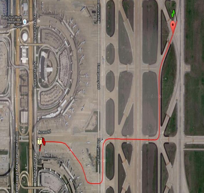 40 35 Taxiing Velocity, v(t) [km/h] 30 25 20 15 10 5 0 0 100 200 300 400 500 600 Time, t [s] Figure 2-7 Dallas/ Fort Worth (DFW) Taxi-In Figure 2-8 Dallas/ Fort Worth (DFW) Taxi-In In general,