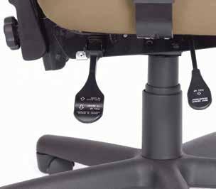 adjustment for back and seat tilt, adjustable height back, and choice