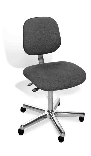 A sculptured (saddle-shaped) seat with waterfall front improves circulation and reduces strain on the lower legs. A generous-sized ergonomic backrest provides support for the low back.