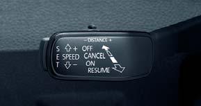 ADAPTIVE CRUISE CONTROL Using a radar in the front bumper, the Adaptive Cruise Control, besides the basic cruise control