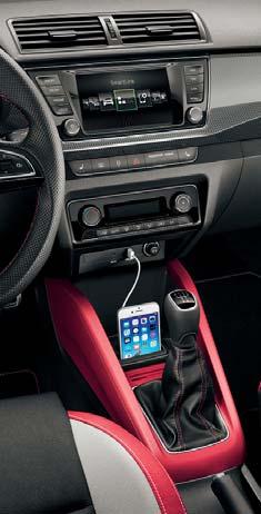 The centre console comes in red or black as standard.