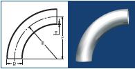Butt weld fittings OT 214 Metric Tru-Bore Elbows ID + 100 (R~ID+100) Wall thickness T mm 2.0 2.5 3.0 4.0 5.0 6.0 Max DN=ID D R Weight kg/pce (Design pressure bar) T mm 40 44.5 140 0.4(75) 50 54 150 0.