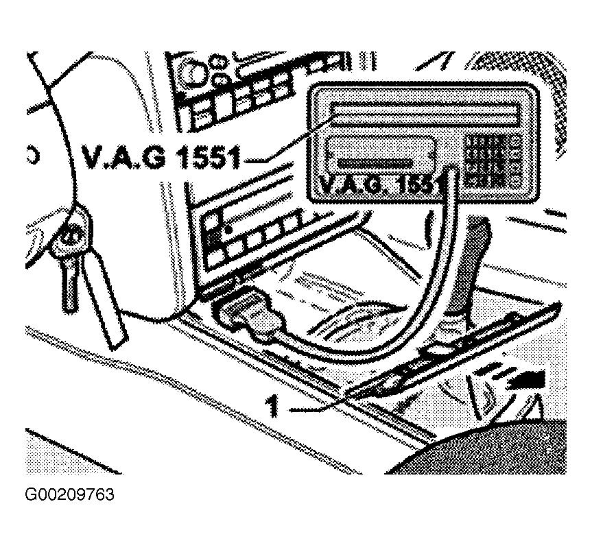 Fig. 2: Removing DLC Cover 6. Switch tester on. Tester requires approximately 3 minutes to warm up. 7. Start engine. 8. Select zone "Vehicle Self-Diagnosis" on touch screen. 9.
