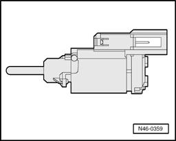 Fig. 196: Removing/Installing Brake Pedal To Brake Booster Hold ball head of push rod in front of mounting and push brake pedal in direction of brake booster, so the ball head locates audibly.