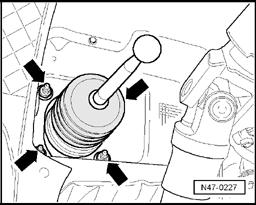 Fig. 255: Removing Nuts From Brake Booster Remove nuts from brake booster. Carefully remove brake booster from plenum chamber. Installing Installation is performed in the reverse order of removal.