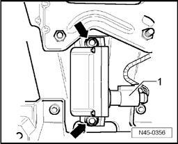Remove center console --> 68 - INTERIOR EQUIPMENT. Remove the airbag control module and lay aside slightly toward front --> 69 - PASSENGER PROTECTION - AIRBAGS, SEAT BELTS. Fig.