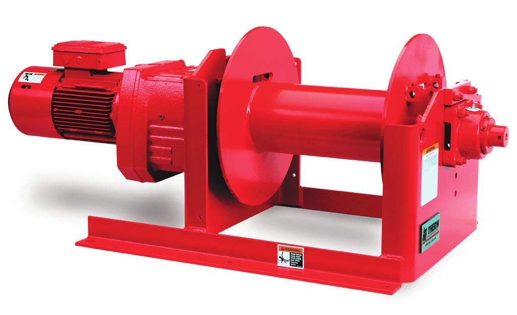 4HPF SERIES Thern 4HPF series power winches feature helical/parallel, high efficiency gearing making them ideal for applications requiring long travel distances and faster line speeds.