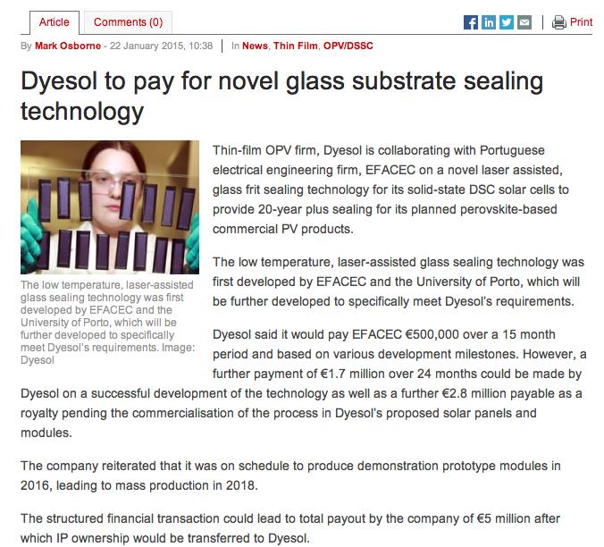 Patent licensing sold by 5 M The glass-glass laser assisted glass sealing