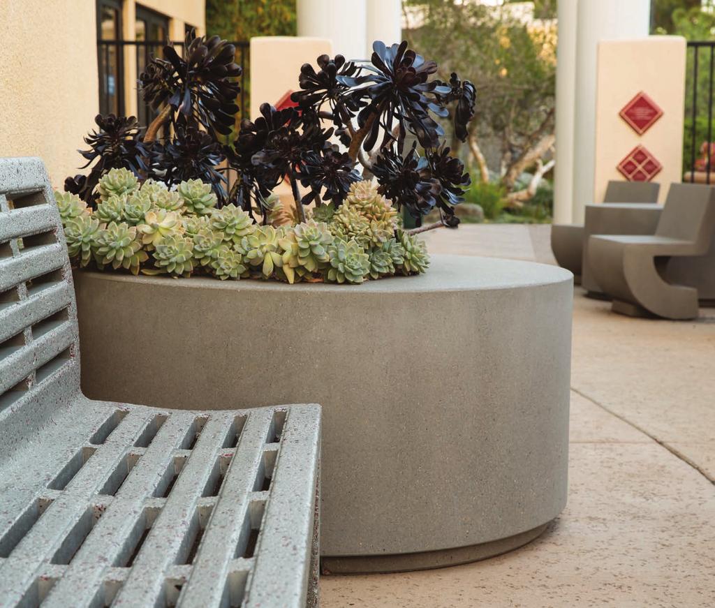 OUR SITE FURNISHINGS Instantly elevate outdoor spaces with Tectura Designs full line of contemporary metal or concrete site furnishings, all made in the USA.