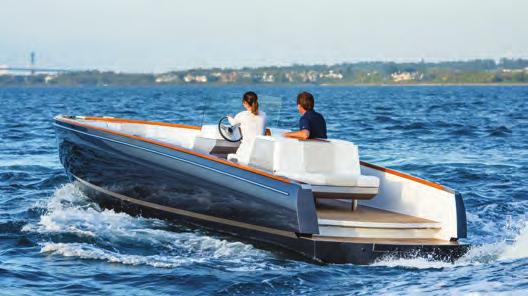 AN ELECTRIC TRANSFORMATION Twin 80hp Electric Motors Quiet propulsion and zero emissions make Dasher the best way to