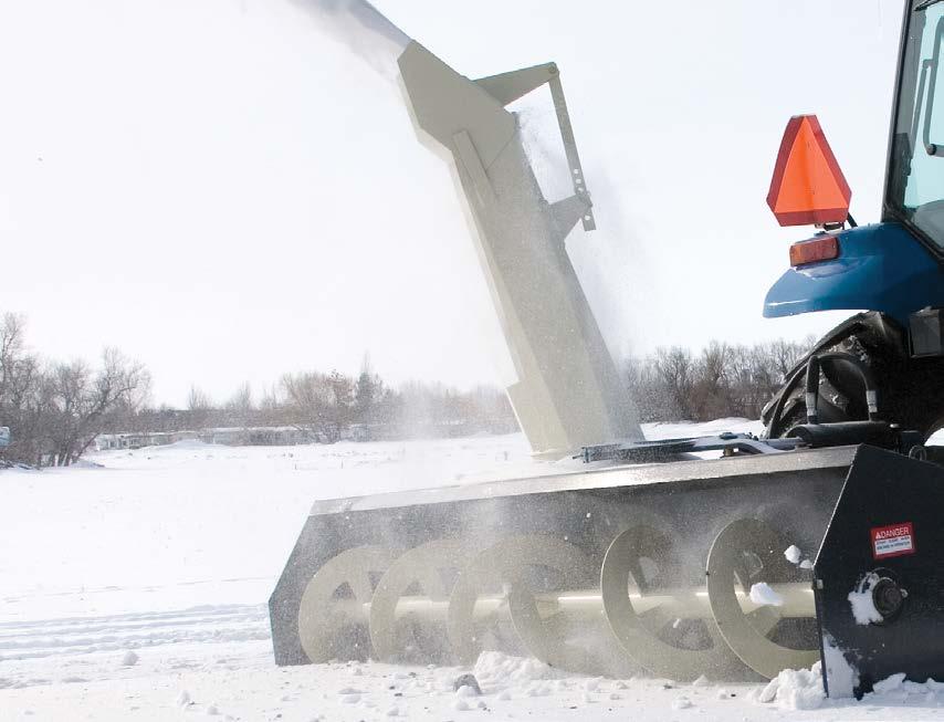 4 SNOWBLOWER SNOWBLOWER PRODUCT OVERVIEW Rear attach for use on acreages, farms and municipalities Category I, II & III 15-225 hp required FEATURES Spout rotator and deflector available as manual or
