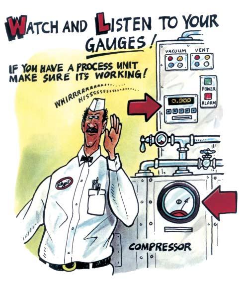 Make sure your process unit (if you have one) is operating while gas is being pumped. For Hirt, Hasstech, Healy and similar systems, the process lights on the control panel must be lit.