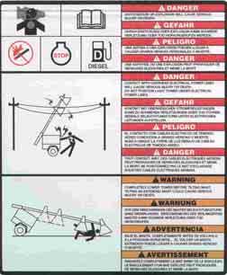 LTC Repair Safety Information Ref. Label Meaning E CAUTION! Lifting point. F WARNING! Secure mast in transport lock before lifting or towing.