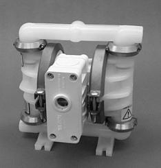 The Wilden single-piece manifold pump models are airoperated, double-diaphragm pumps with all wetted parts molded in Teflon PFA and carbon-filled acetal.