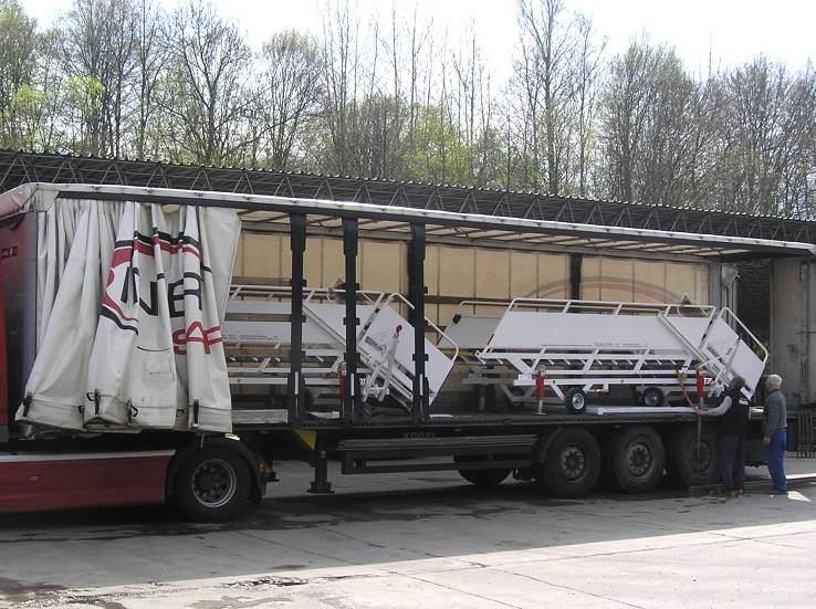 Transport arrangement 2 pieces can be transported on truck with trailer or semitrailer.