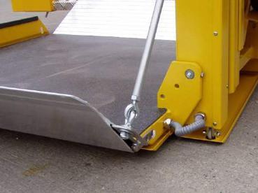 Retainer automatically stop movement of the platform downward in case of breaking load chains