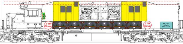 By converting an EMD SD40 locomotive, the VeRail VR21C4-df locomotive will be equipped with two (2) near-zero natural gas power modules and two (2) 600 hp diesel back-up Tier 4 gen-sets.