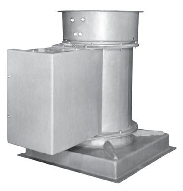 Design & Construction For roof mounted exhaust applications, the Model FBD tubeaxial fan can be converted into a roof ventilator (Model FRV) with the addition of a fiberglass stack cap and curb base.