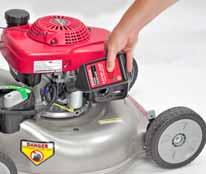 To reduce the chance of scratching the side of the mower deck or wheels when tipping, place a piece of cardboard or drop cloth on the ground.