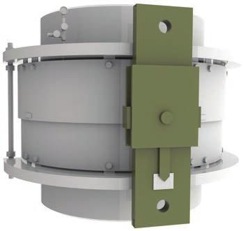 Like the hinge, the gimbal hardware is designed to restrain pressure thrust and other external loads.