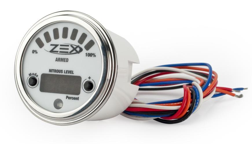 1008 or at www.zex.com with any questions. The Nitrous Level Gauge is the perfect addition to any nitrous system. This gauge will help track available nitrous remaining in your nitrous oxide bottle.