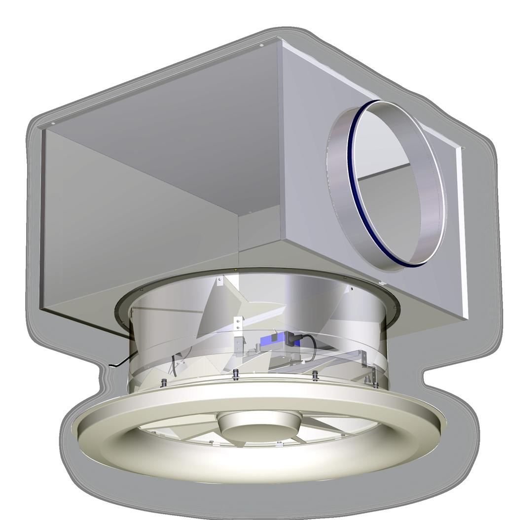 Ceiling swirl diffusers allow for large volume flow rates.