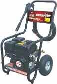 5hp Generator Powered by 6.5hp Torini engine 2.5kva 240v/50Hz SC2500 369 395 1400w Electric Pressure Washer Max permissible pressure 1600psi 6.
