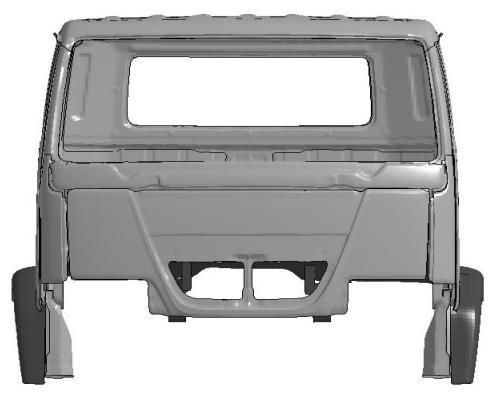 model. Cloud points were used as a basis for the 3-D development of the frontal interior of the truck.