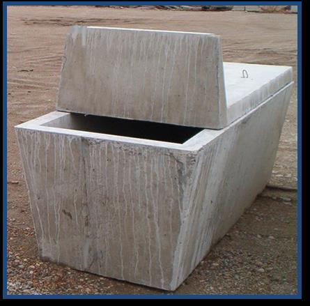 4 Frost-Free Stock Tank Constructed from minimum 4,000 PSI vibrated concrete Fiber reinforced 250 Gallon Capacity 1 ¼ inlet, 4 outlet Includes all interior plumbing with choice of Galvanized or PVC