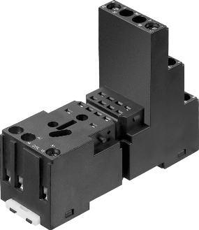 .9 R -M SRN-S Panel mount or mm Din Rail (EN00) Rated voltage Rated current Insulation voltage Protection degree Socket material Contacts spring material Hold down spring Stew
