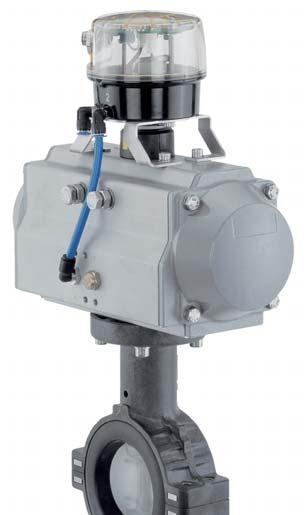 housing for commissioning Integrated 3/2-way pilot valves for single or double acting actuators