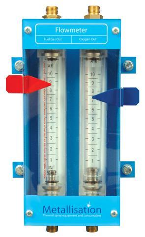 sprayed Mounted in protective steel and Perspex case to provide protection in industrial environments Standard left hand threads for fuel gas (propane) to avoid incorrect connection Large floats,