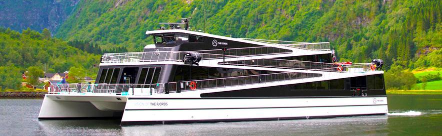 Shipbuilder Brødrene Aa, Norway MS Vision of the Fjords sightseeing vessel Application ABB scope Customer benefits Hybrid-electric carbon fiber catamaran with reduced environmental footprint Designed