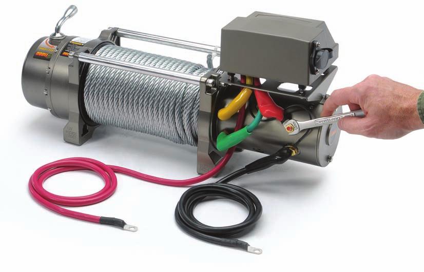 Assembly and Installation (Continued) Fire/Electrical Spark/Chemical Burn Hazards: Connecting winch to battery and winch operation may cause electrical arcs.