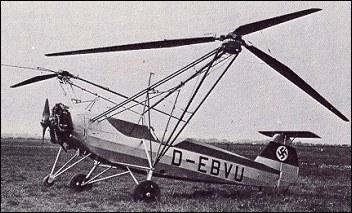 Early Helicopters Focke 1936 Henrich Focke, German Built and flew successful side-by-side rotor helicopter Three bladed rotors, flap and lag