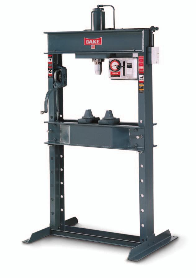 H-FRAME PRESSES For super-sensitive, double-acting ram control and simple operation. Electric operation provides smooth, consistent pressing action.