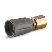 0 Brass double connector for connecting and extending high-pressure hoses. With rubber protection. Connector: 2x M 22 x 1.5 m. Connector Nozzle connector/screw connector 5 4.111-022.