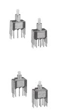 MINIATURE SWITCHES Sensitive Snap-Action Pushbutton Switches P.C. Terminals (Momentary Action) PS SERIES 5 AMP. (S.P.) 1 AMP (D.P.) 0.4 VA VERTICAL P.C. MOUNT (.630 x.