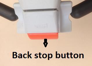 When touch this button. Machine stop and go other way. Never use to drive it. HITCH Pull black handle to close (Lock) hitch. Push down open (unlock) hitch.