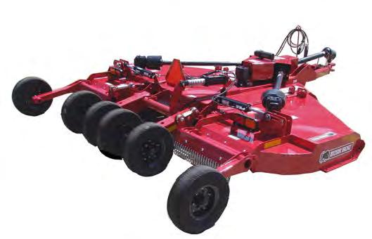 Bush Hog Features Center section cushions are at each axle arm to absorb shocks near the wheels. Replaceable full length sideband skids give maximum protection and strength to the sideband.