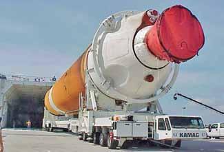 KAMAG transporter with a sensitive rocket stage 14.3 14 14.