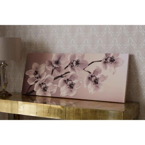 073) Purple Orchid Printed Canvas(Code: