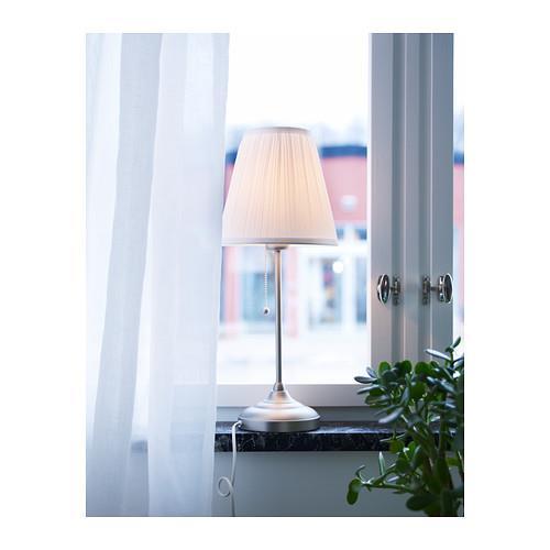 33 Table lamp, nickel-plated, white (Code: