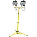 portable type "S" stand heavy duty wire guard helps to protect tempered glass from breakage Quartz Halogen Twin Head Telescopic Work Light ideal for machinery and car repair, painting, plumbing work,